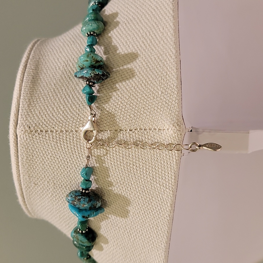 RARE Barse Turquoise & Silver Necklace with Detachable Pendant - Picture 8 of 12
